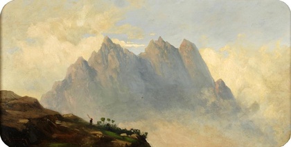 Mariano Fortuny. Paisaje, Atlas c. 1860 Óleo s/cartón 39,5 x 72 cm