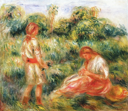 Femme et jeune fille dans un paysage c. 1916 Óleo s/lienzo 40,5 x 46,5 cm