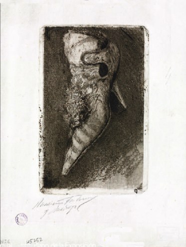 Zapato de raso (s.f.) Aguafuerte. Biblioteca Nacional, Madrid)